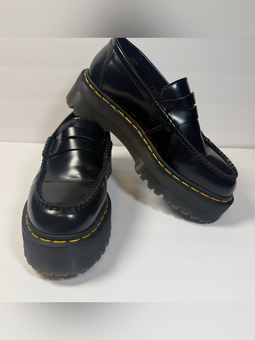 Dr Martens Penton Buttero Quad Platform Penny Loafer Black Leather US M8 W9 EU41 - Picture 2 of 16